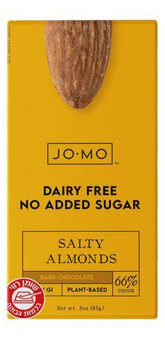 טבלת שוקולד טבעוני מריר משובח עם קראנץ' שקדים מלוחים וללא תוספת סוכר