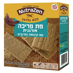 פת פריכה אורגנית עם קינואה וחרובים