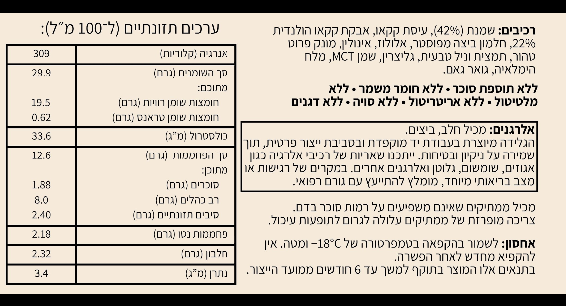 גלידה קיטו שוקולד MONK